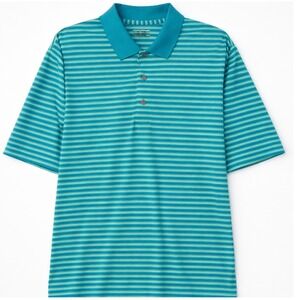 Ben Hogan Men's Polo Teal Green‎ Striped Golf Performance Shirt 2XL/2EG (50–52)